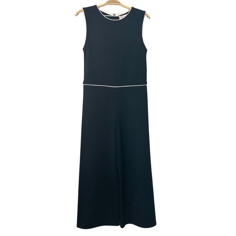 Falconeri Black Wool Wide Leg Sleeveless Jumpsuit M - Picture 3 of 14